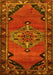 Machine Washable Medallion Yellow Traditional Rug, wshtr517yw