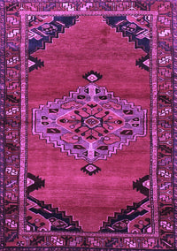 Medallion Purple Traditional Rug, tr517pur