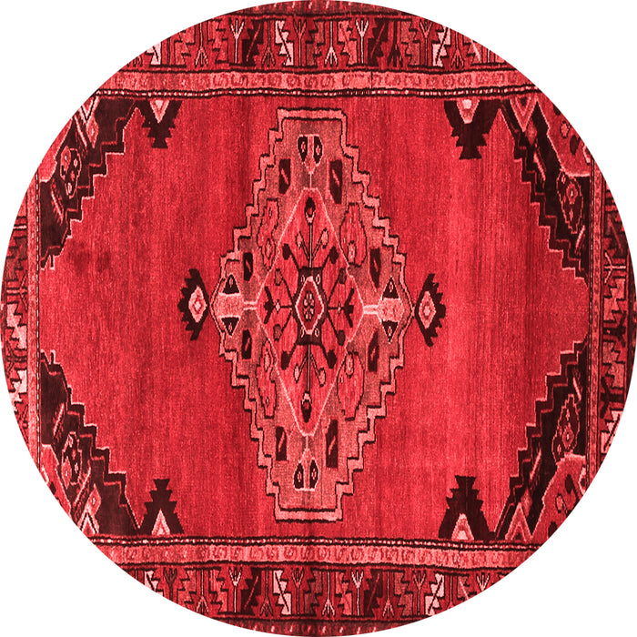 Machine Washable Medallion Red Traditional Rug, wshtr517red