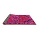 Sideview of Medallion Pink Traditional Rug, tr517pnk