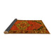 Sideview of Medallion Yellow Traditional Rug, tr517yw