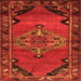 Round Machine Washable Medallion Orange Traditional Area Rugs, wshtr517org