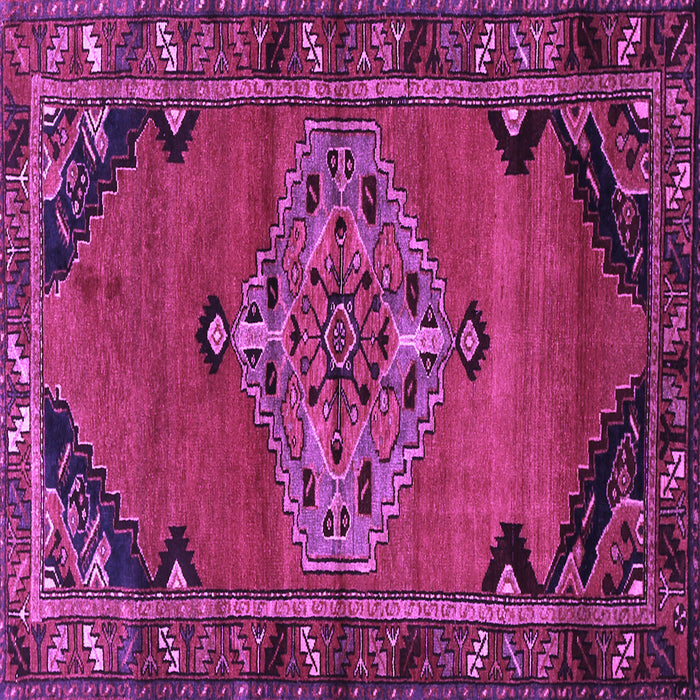 Square Medallion Purple Traditional Rug, tr517pur