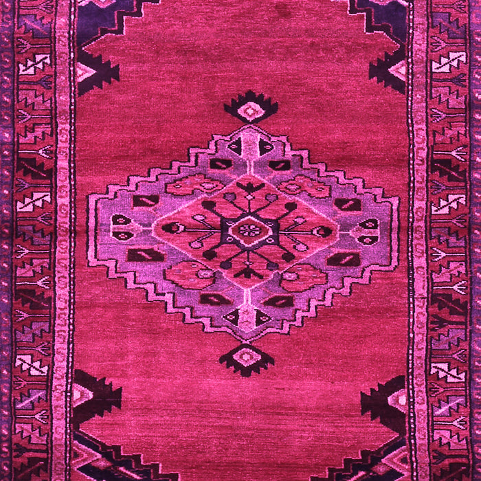 Machine Washable Medallion Pink Traditional Rug, wshtr517pnk