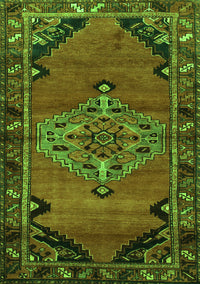 Medallion Green Traditional Rug, tr517grn