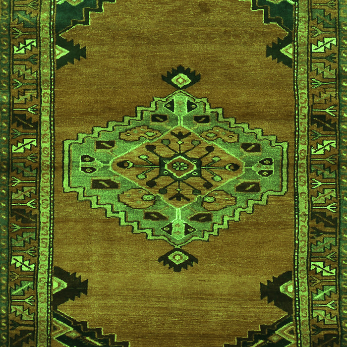 Medallion Green Traditional Rug, tr517grn