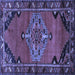 Square Medallion Blue Traditional Rug, tr517blu