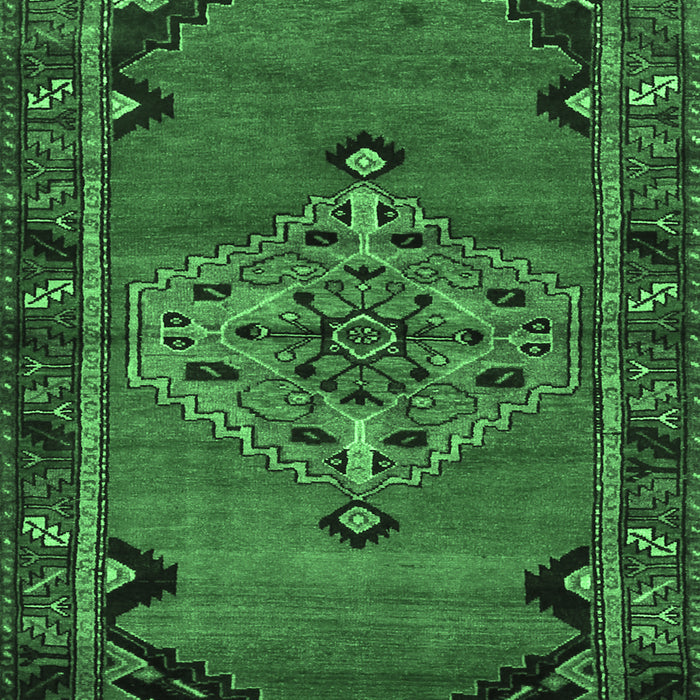 Medallion Emerald Green Traditional Rug, tr517emgrn
