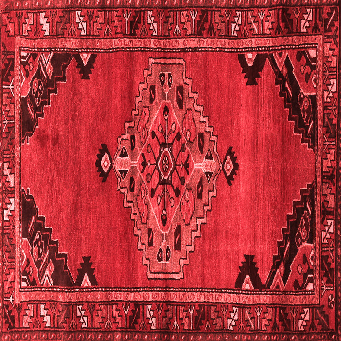 Machine Washable Medallion Red Traditional Rug, wshtr517red