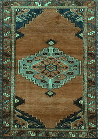 Medallion Turquoise Traditional Rug, tr517turq