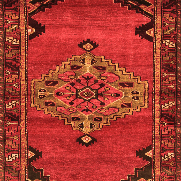 Serging Thickness of Machine Washable Medallion Orange Traditional Area Rugs, wshtr517org