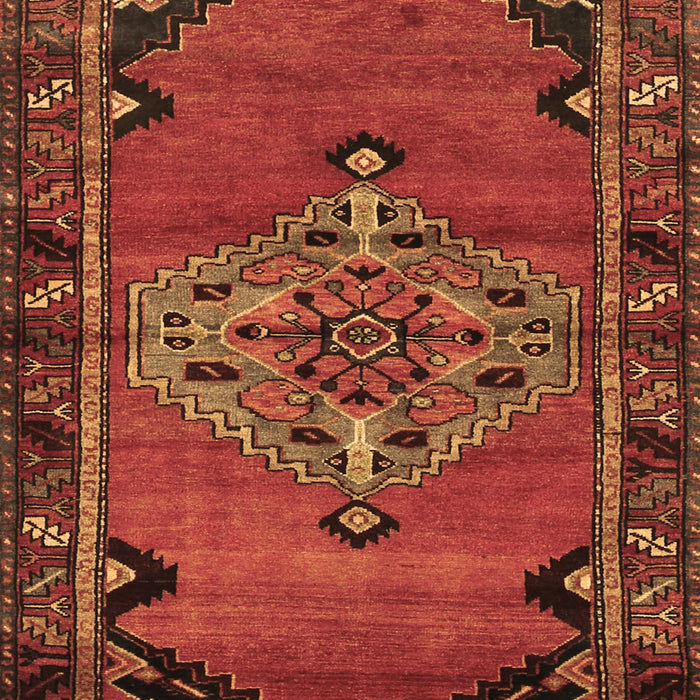 Machine Washable Medallion Brown Traditional Rug, wshtr517brn