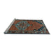 Sideview of Machine Washable Medallion Light Blue Traditional Rug, wshtr517lblu