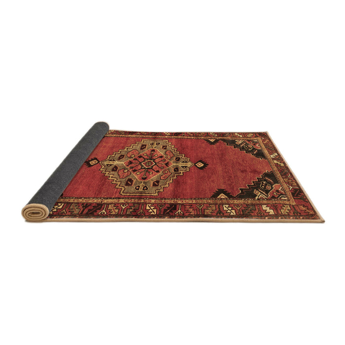 Sideview of Medallion Brown Traditional Rug, tr517brn