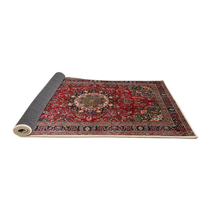Sideview of Traditional Saffron Red Medallion Rug, tr518