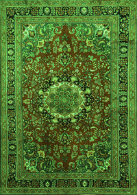 Medallion Green Traditional Rug, tr518grn