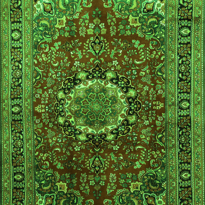 Medallion Green Traditional Rug, tr518grn