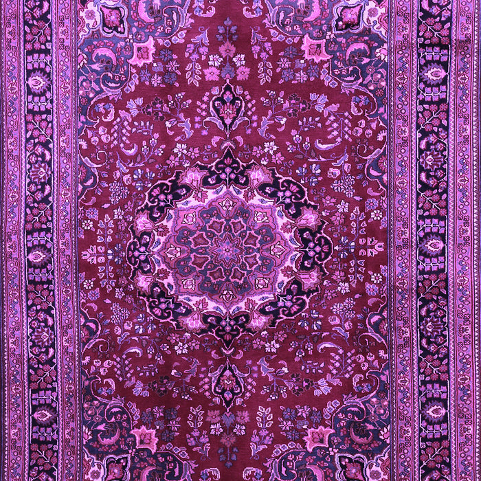 Machine Washable Medallion Purple Traditional Area Rugs, wshtr518pur