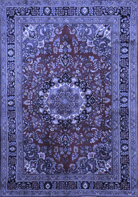 Medallion Blue Traditional Rug, tr518blu