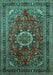 Medallion Turquoise Traditional Rug, tr518turq