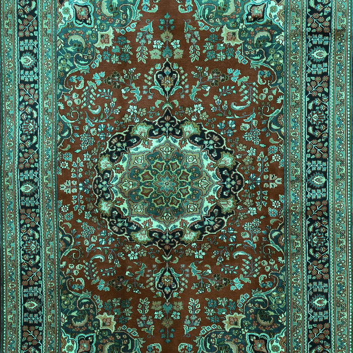 Medallion Turquoise Traditional Rug, tr518turq
