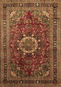 Medallion Brown Traditional Rug, tr518brn