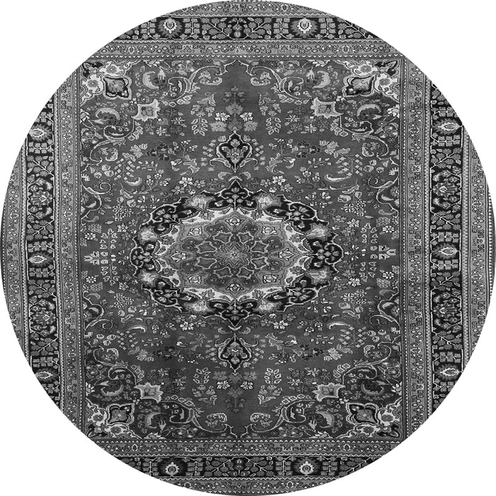 Machine Washable Medallion Gray Traditional Rug, wshtr518gry