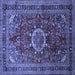 Square Medallion Blue Traditional Rug, tr518blu