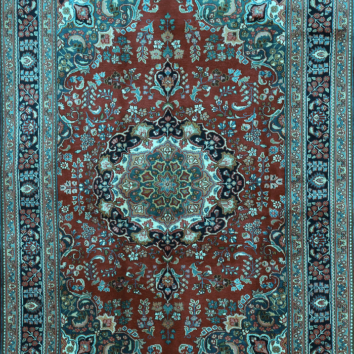 Medallion Light Blue Traditional Rug, tr518lblu