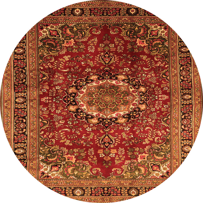 Machine Washable Medallion Orange Traditional Area Rugs, wshtr518org