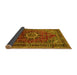 Sideview of Medallion Yellow Traditional Rug, tr518yw