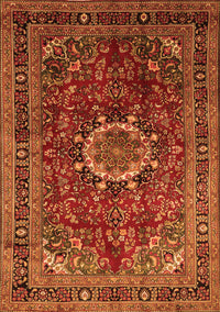 Medallion Orange Traditional Rug, tr518org