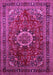 Machine Washable Medallion Pink Traditional Rug, wshtr518pnk