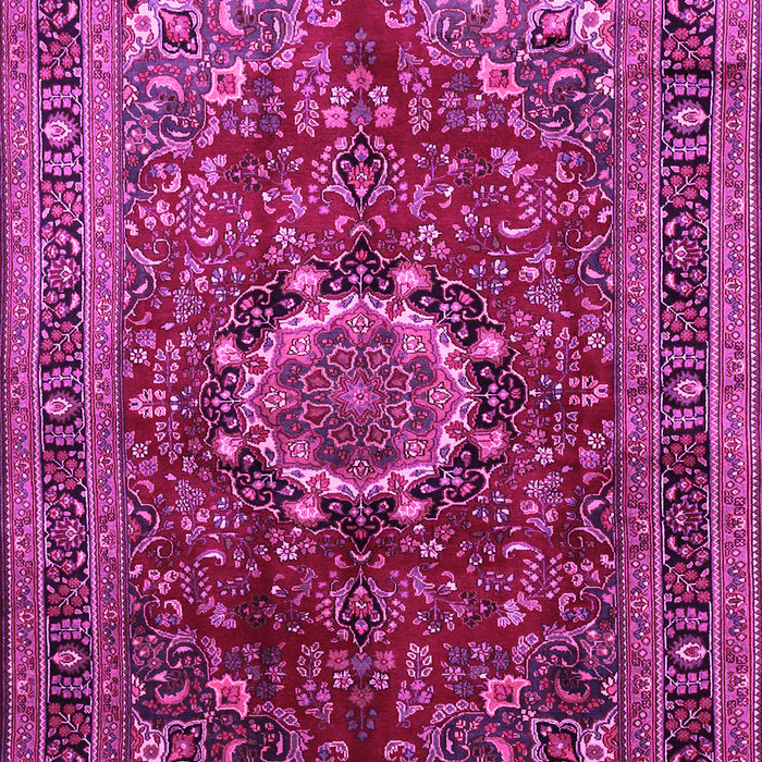 Machine Washable Medallion Pink Traditional Rug, wshtr518pnk