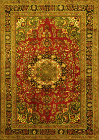 Medallion Yellow Traditional Rug, tr518yw