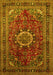 Medallion Yellow Traditional Rug, tr518yw