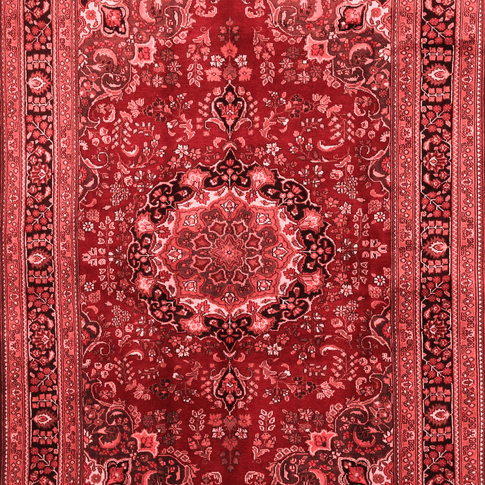 Machine Washable Medallion Red Traditional Rug, wshtr518red
