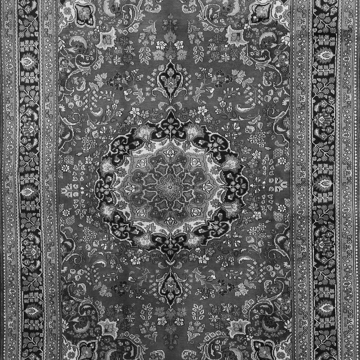 Serging Thickness of Machine Washable Medallion Gray Traditional Rug, wshtr518gry