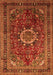 Serging Thickness of Machine Washable Medallion Orange Traditional Area Rugs, wshtr518org