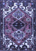 Machine Washable Persian Blue Traditional Rug, wshtr519blu