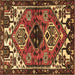 Square Persian Brown Traditional Rug, tr519brn