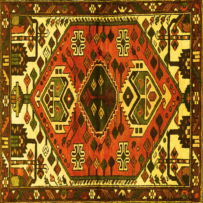 Square Persian Yellow Traditional Rug, tr519yw