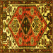 Square Persian Yellow Traditional Rug, tr519yw