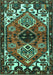 Machine Washable Persian Turquoise Traditional Area Rugs, wshtr519turq