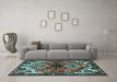 Machine Washable Persian Light Blue Traditional Rug in a Living Room, wshtr519lblu