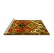 Sideview of Machine Washable Persian Yellow Traditional Rug, wshtr519yw