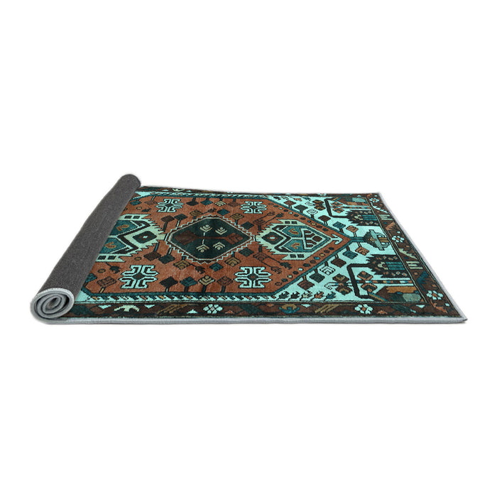 Sideview of Persian Light Blue Traditional Rug, tr519lblu