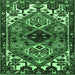 Square Machine Washable Persian Emerald Green Traditional Area Rugs, wshtr519emgrn