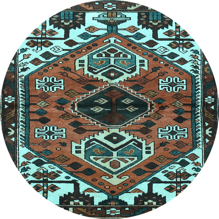Round Persian Light Blue Traditional Rug, tr519lblu