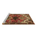 Sideview of Machine Washable Persian Brown Traditional Rug, wshtr519brn